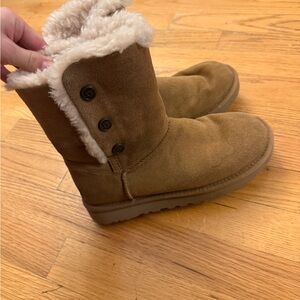 UGG Tan Boots with Button Detail